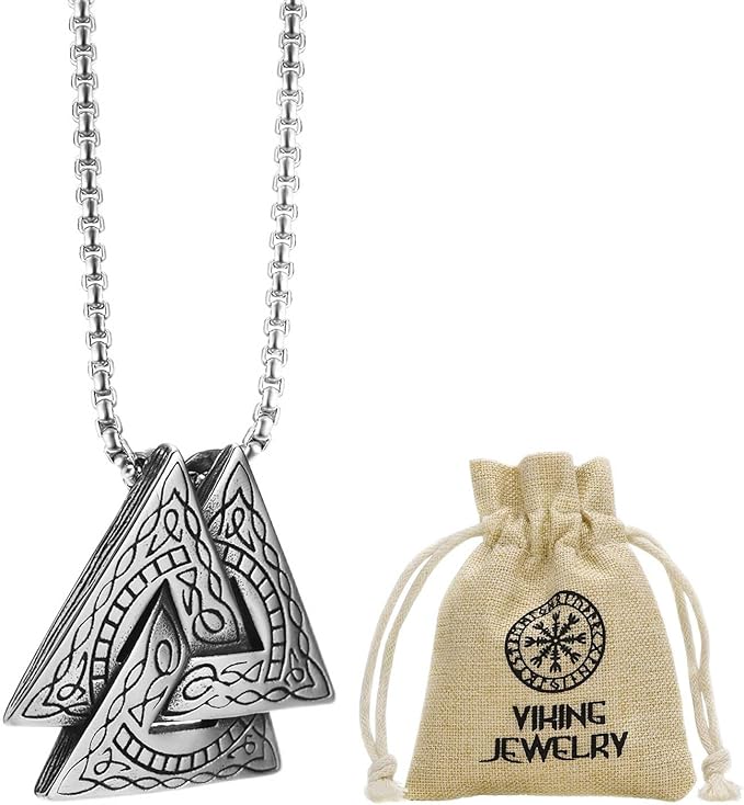 不锈钢 the helm of awe/vegvisir/valknut/thor's hammer